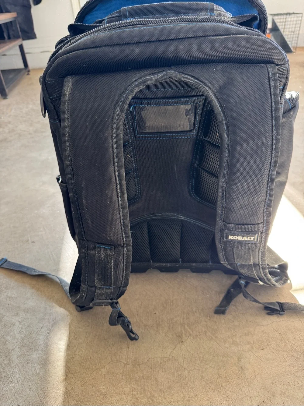 Kobalt Black and Blue Durable Tool Backpack